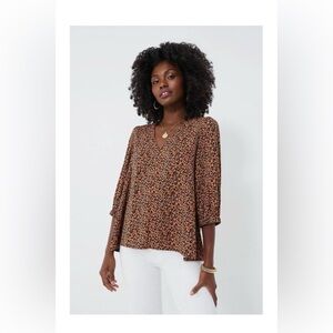 Pomander Place Tuckernuck Hollis Leopard Print Blouse Size Medium